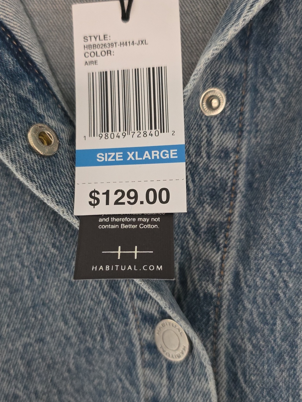 Habitual Hearted Denim Shirt Jacket - Picture 6 of 9